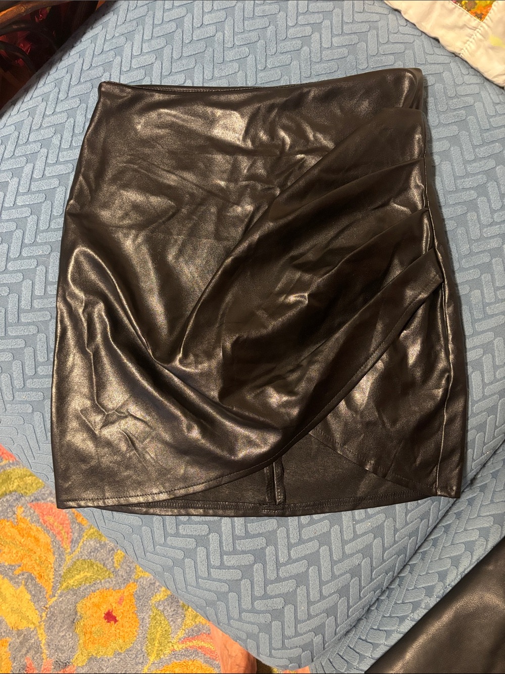 Black Faux Leather Mini Skirt